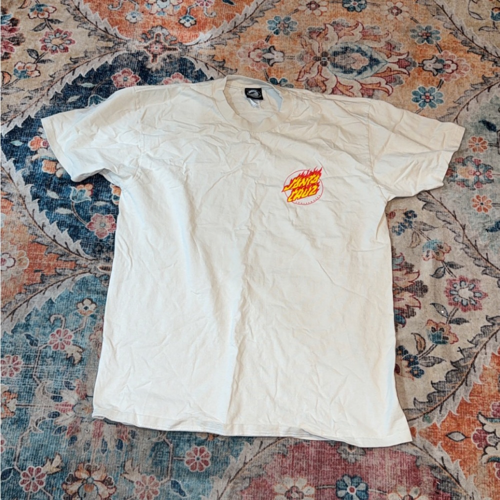 Santa Cruz Skateboards White Tee with Red Logo